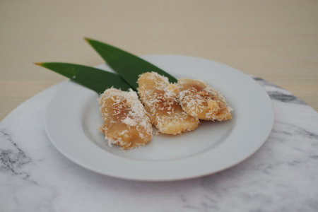 Tiwul is a traditional food from Gunung Kidul which is made from processed cassavaの写真素材