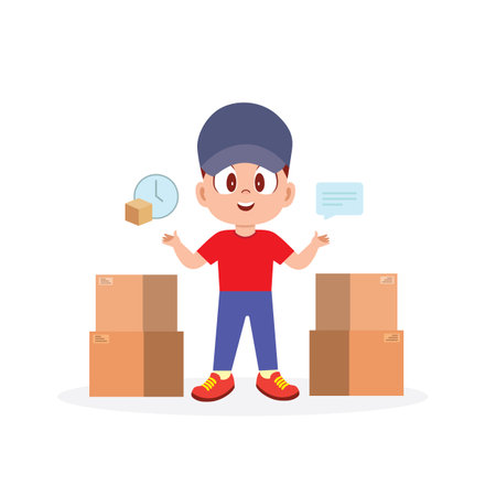 Efficient and Fast Delivery Serviceのイラスト素材