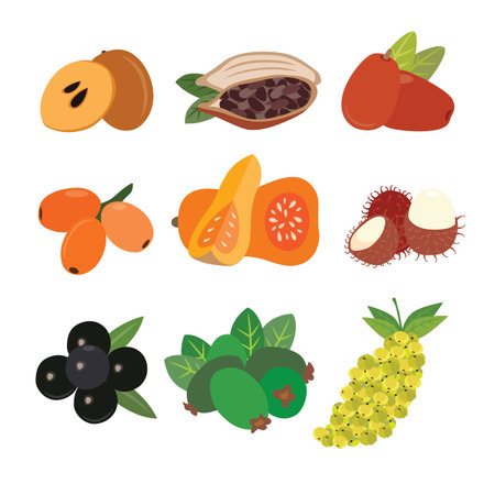 Colorful Assortment of Unique Fruitsのイラスト素材