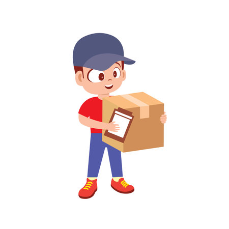 A Friendly Face in Delivery Serviceのイラスト素材