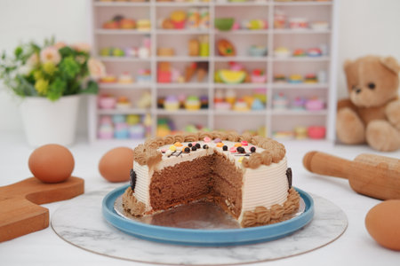 A Slice of Sweetness with Chocolate Cake Delightの写真素材