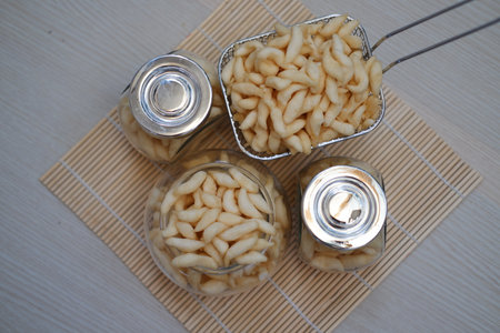 Golden crispy twists perfect for your snack timeの写真素材