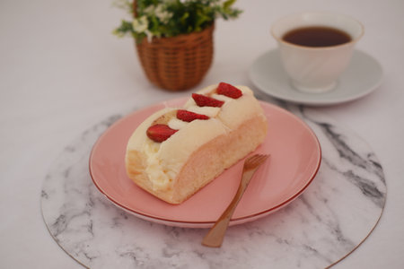 a cozy and aesthetically pleasing dessert settingの写真素材
