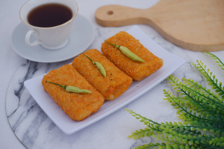 This image showcases a serving of risoles, a popular Indonesian savory snackの写真素材