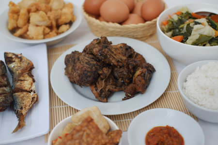 A Delicious Spread of Indonesian Foodの写真素材