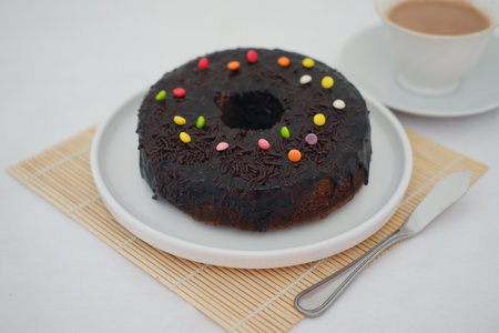 Chocolate Cake with Sprinklesの写真素材