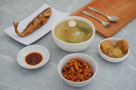 Complete Indonesian Meal with Sambal and Tempeh