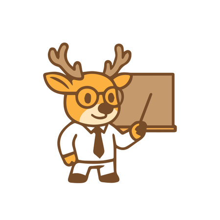Deer Professor Teaching Presentation Education and Learning Conceptのイラスト素材