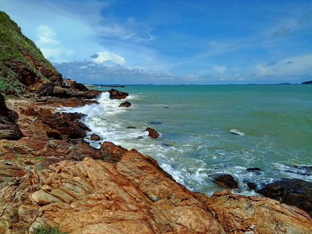 Rocks, sky and seaの写真素材