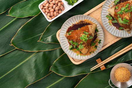 Vegetable zongzi. Vegetarian rice dumpling for traditional Chinese Duanwu Dragon Boat Festival food...