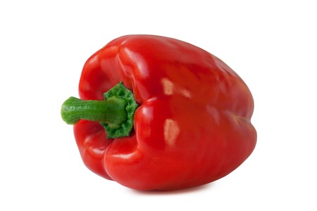 Red Bell Pepper Isolated on White Backgroundの写真素材