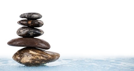 Stack of Stones in waterの写真素材