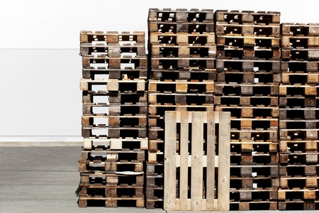 Wooden pallets for cargo and logistic at warehouseの写真素材