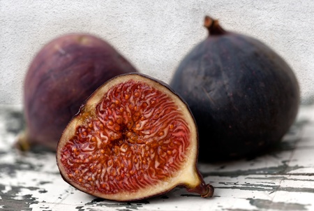 Two and a half fresh figs Still Lifeの写真素材