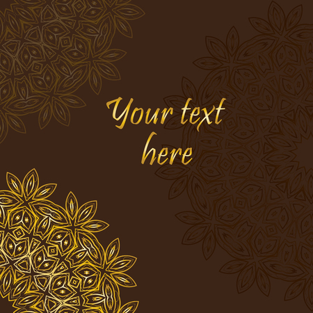 Mandala Vintage decorative invitation card. Hand drawn background. Islam, Arabic, Indian ottoman motifsのイラスト素材