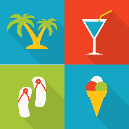 Travel flat icons set for Web and Mobile Applicationsのイラスト素材