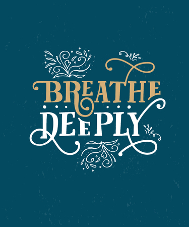 Breathe Deeply Hand drawn vintage illustrationのイラスト素材