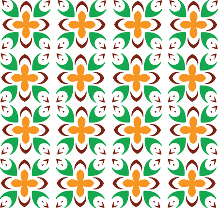 Abstract Seamless geometrical pattern with floral backgroundのイラスト素材