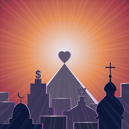 Love - the best of religions, vector illustrationのイラスト素材