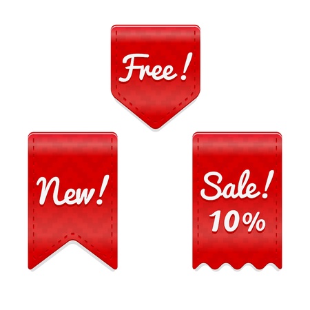 Red vector badges for web or printのイラスト素材