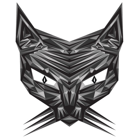 Stylized vector illustration of mesmeric cat, format eps10のイラスト素材