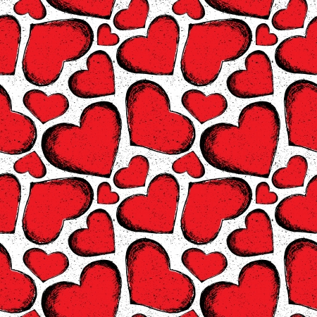 Vector seamless pattern hearts. Abstract background. Vintage pattern. Abstract wallpaper. Valentine's Day postcard. Freehand drawing のイラスト素材