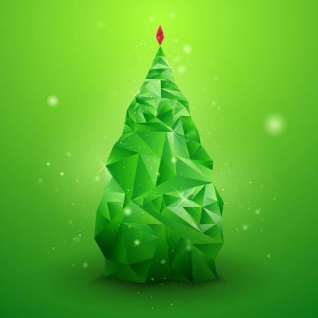 Glassy Christmas Tree  Abstract vector background  Christmas background  Holiday background  Christmas poster  Green background  Vector illustration  Abstract artのイラスト素材