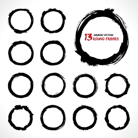 Set of round grunge vector frames  Grunge background  Watercolor background  Retro background  Vintage background  Design elements  Hand drawn  Texture background  Abstract shape  Vector packのイラスト素材
