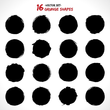 Set of round grunge vector shapes  Vector banners  Abstract shapes  Big pack  Grunge art  Retro background  Vintage background  Design elementsのイラスト素材