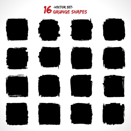 Set of grunge vector shapes  Vector banners  Abstract shapes  Big pack  Grunge art  Retro background  Vintage background  Design elementsのイラスト素材
