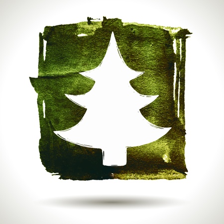 Grunge christmas. Christmas background. Christmas tree. Grunge label. Abstract  . Hand drawn. Holiday background. Abstract shapeのイラスト素材