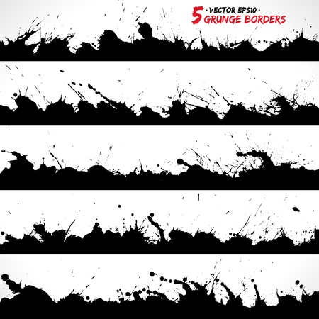 Set of grunge borders のイラスト素材