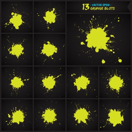 Set of grunge blots.   のイラスト素材