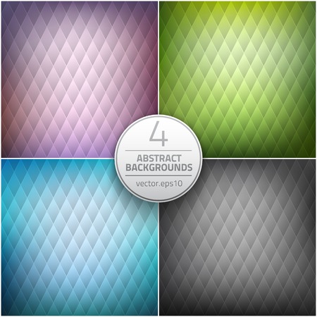 Set of 4 vector abstract backgrounds. Geometric vector background.のイラスト素材