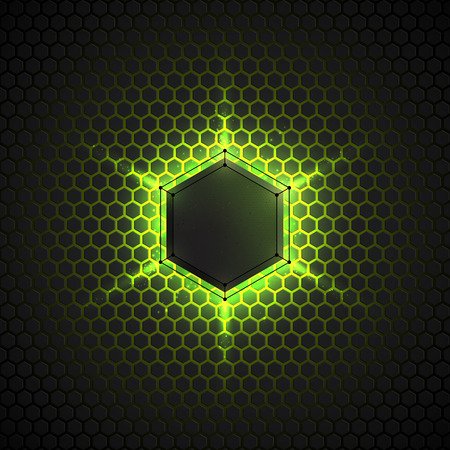 Abstract vector dark background with neon light. Vector background for web, applications, business. Vector abstract sci-fi illustration. Vector polygonsのイラスト素材