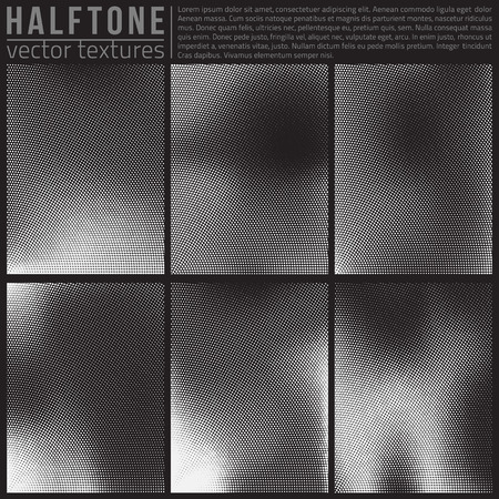 Vector halphtone textures set. Analog halftone structure. Overlay vector abstract textures. Abstract vector background. Halftone vector structure.のイラスト素材