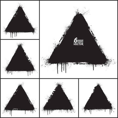 Grunge abstract triangle shapes vector set. Vector grunge background. Abstract vector art. Hand drawn vector. Handmade vector backgrounds. Grunge vector abstract illustration. Vector design elementsのイラスト素材