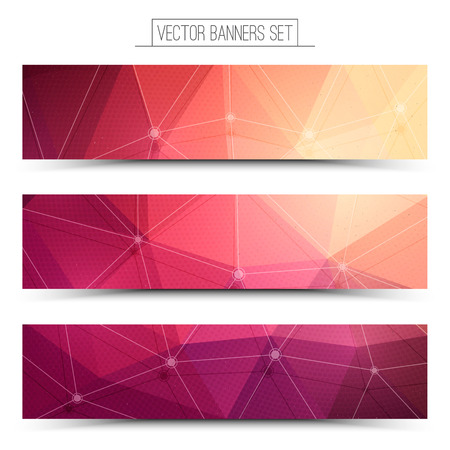 Abstract 3d vector digital technology web banners set. Internet technology vector background. Business abstract vector. Design vector elementsのイラスト素材