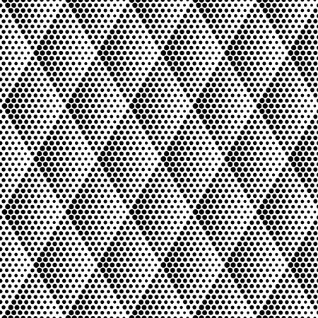 Vector geometric halftone seamless pattern. Retro pointillism vector seamless background. Vector old school design. Vector dotted textureのイラスト素材