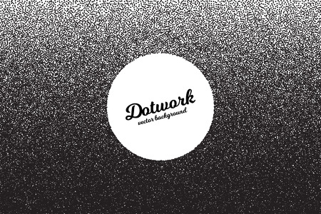 Vector retro style dotwork background. Abstract dotted stippling engraving texture