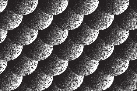Vector hand made dotwork background in retro and vintage style. Abstract dotted stippling engraving texture. Artistic 3d illusion art illustration. Hand drawn ink workのイラスト素材