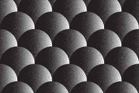 Vector hand made dotwork background in retro and vintage style. Abstract dotted stippling engraving texture. Artistic 3d illusion art illustration. Hand drawn ink workのイラスト素材