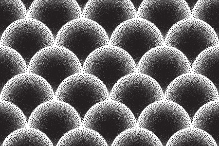 Vector hand made dotwork background in retro and vintage style. Abstract dotted stippling engraving texture. Artistic 3d illusion art illustration. Hand drawn ink workのイラスト素材