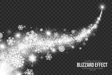 Snow Blizzard Effect on Transparent Background Illustration.のイラスト素材