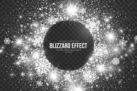 Snow Blizzard Effect on Transparent Background Illustration.のイラスト素材