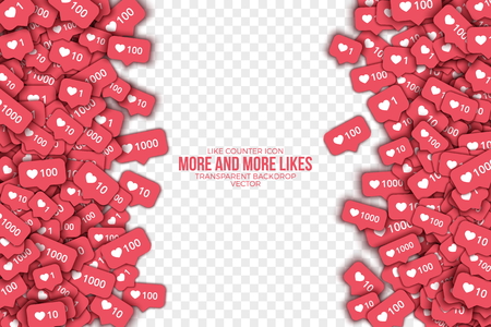3D Like Counter Icons Abstract Backgroundのイラスト素材