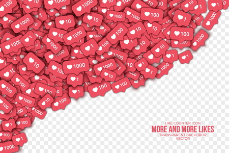 3D Like Counter Icons Abstract Backgroundのイラスト素材