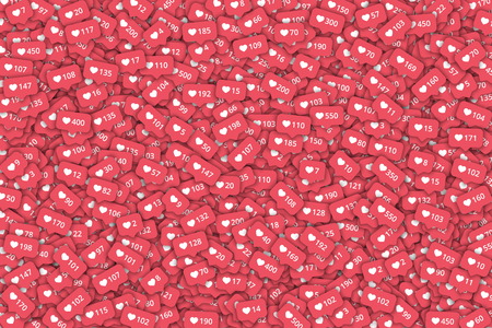 Vector 3D Like Counter Icons Abstract Background