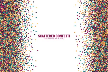 Vector Scattered Motley Confetti White Backgroundのイラスト素材