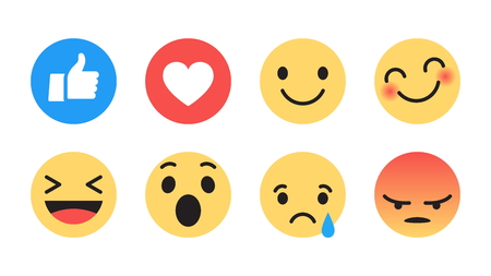 Flat Design Vector Modern Emojiのイラスト素材